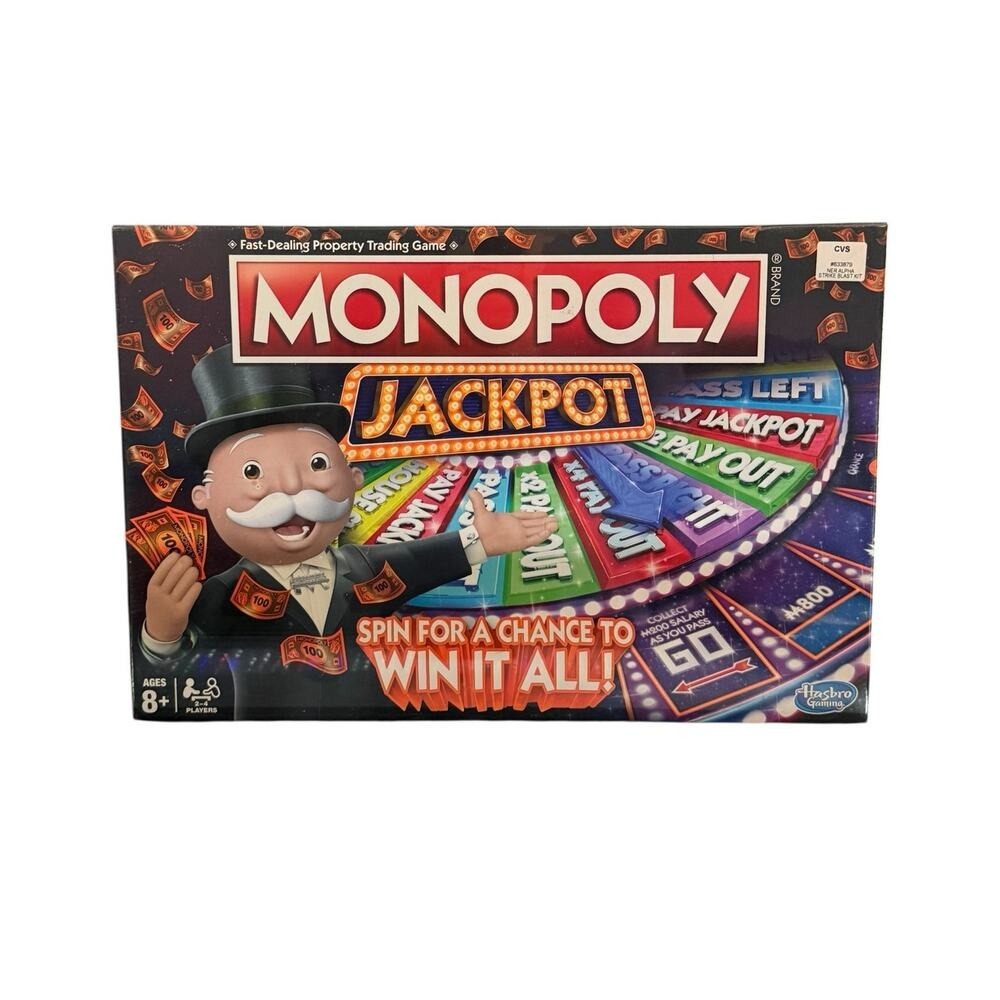 Monopoly Jackpot Board Game‎ Sealed NIB Spin to Win Hasbro Parker 8+ Family Fun